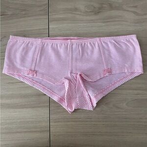 NWOT Victoria Secret PINK - PinkWhite Stripe with Bows Cheeky Hipster - XS